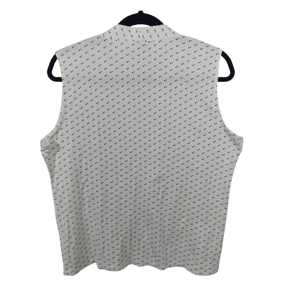 Ann Taylor Top Womens XLarge Tank Blouse Sleeveless Polka Dot Casual Capsule - Picture 2 of 6